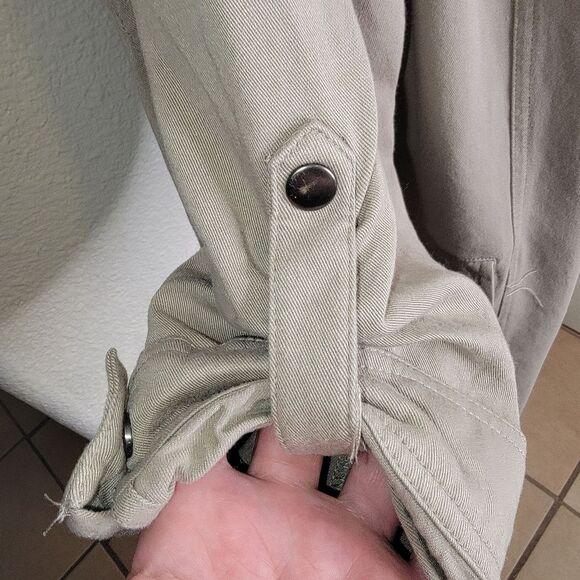 Torrid Drape Front Silver Sage Hooded Anorak Jacket Size 2 2x - Picture 4 of 8